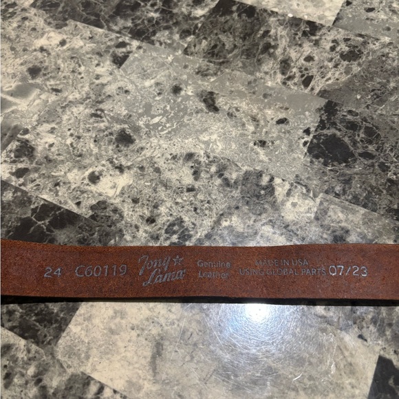Tony Lama Brown Leather Belt - Picture 4 of 6